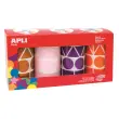 Doos met XL rolletjes geometrische stickers in 4 kleuren - Apli 