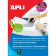 Permanente witte etiketten voor laser 105,0 x 42,4 mm 250 vellen - Apli 