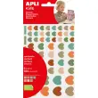 Verwijderbare hartvormige stickers in vintage kleuren, 6 vellen - Apli