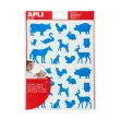 Boerderijdieren gommettes in assorti kleuren 10 vellen - Apli