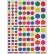 Verwijderbare hexagonale stickervellen in assorti kleuren, 6 vellen - Apli