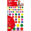 Verwijderbare hexagonale stickervellen in assorti kleuren, 6 vellen - Apli