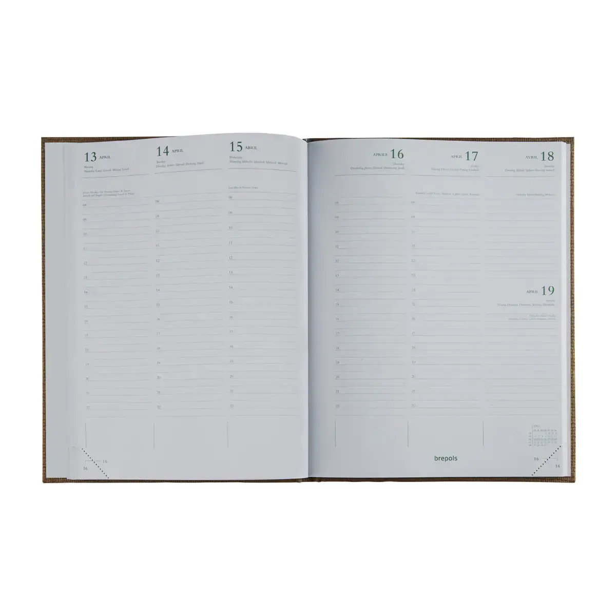 Weekagenda Brepols  Kazar 17,1x22 cm -2 kleuren 