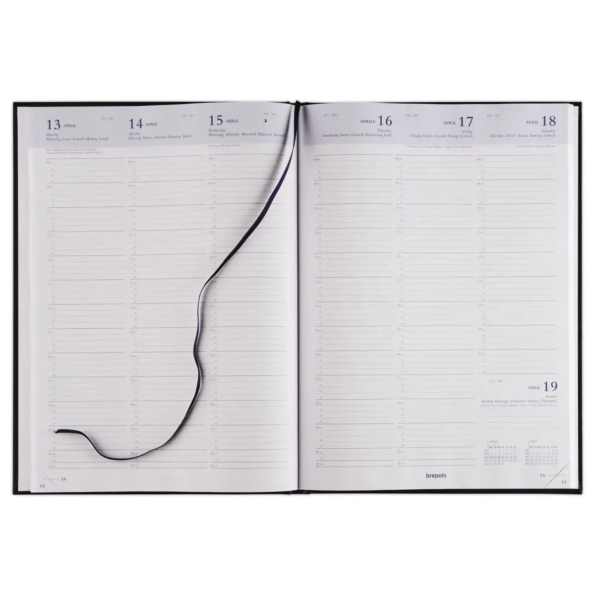 Weekagenda BREPOLS Omega - 21 x 29 cm - Zwart