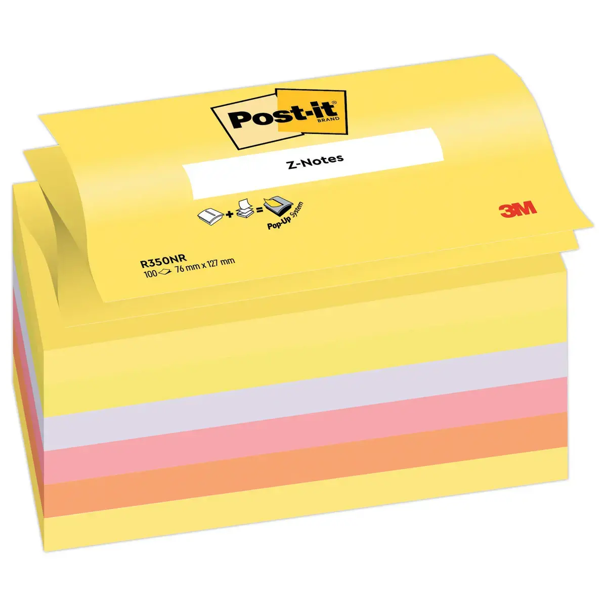 006 Blokken van 100 herpositioneerbare Z-Notes - Diverse kleuren 7,6 x 12,7 cm - POST-IT