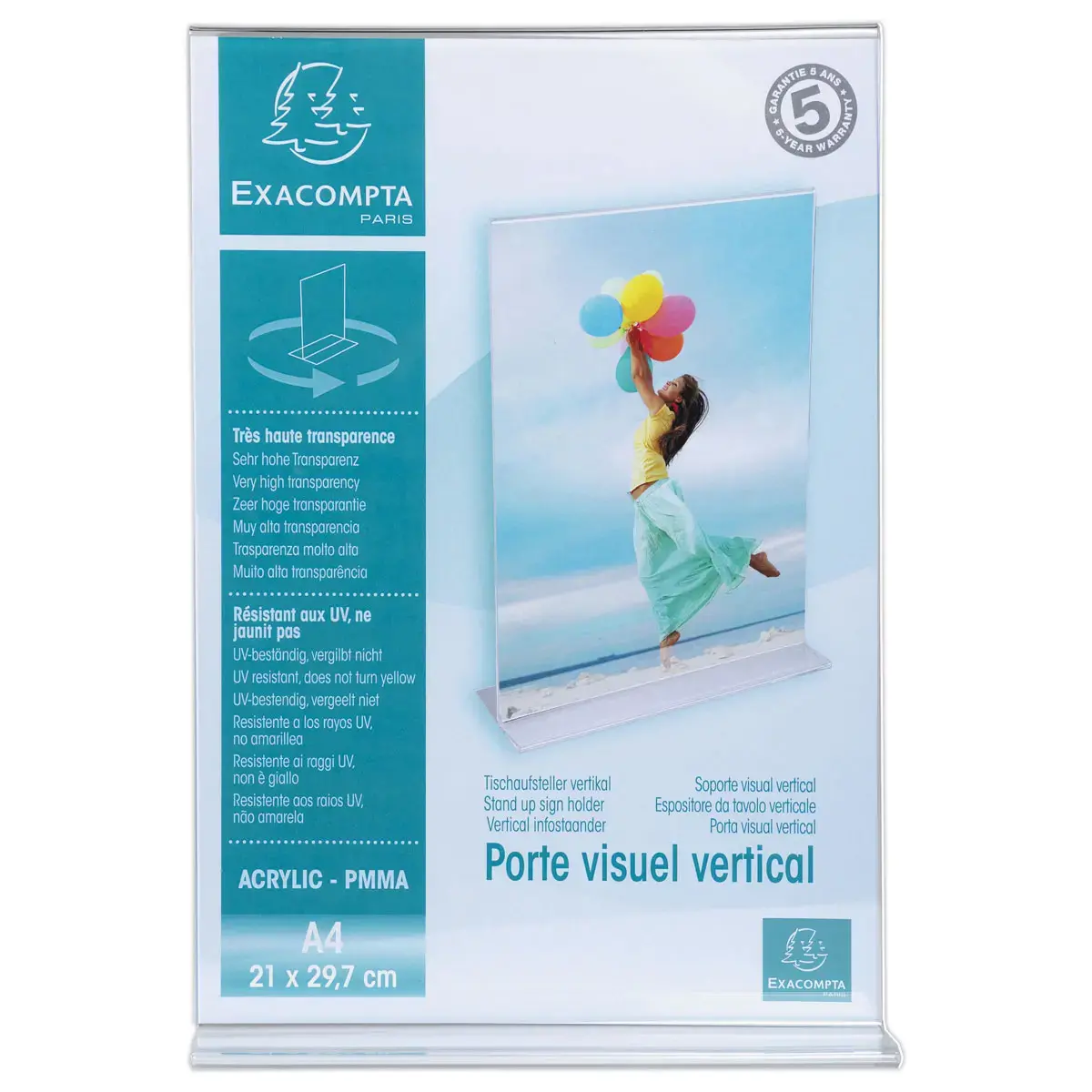 T-vormige rechte display transparant -A4-formaat 