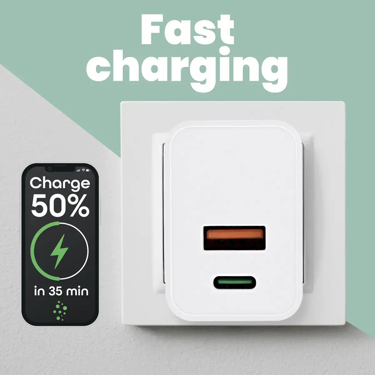 Internationale USB-netlader 20W