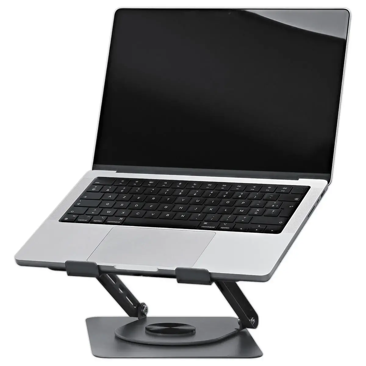 Draaibare metalen laptopstandaard 360° iClick - Grijs
