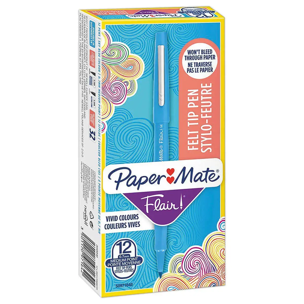 FLAIR viltstift - Medium punt - Turquoise blauw - PAPERMATE