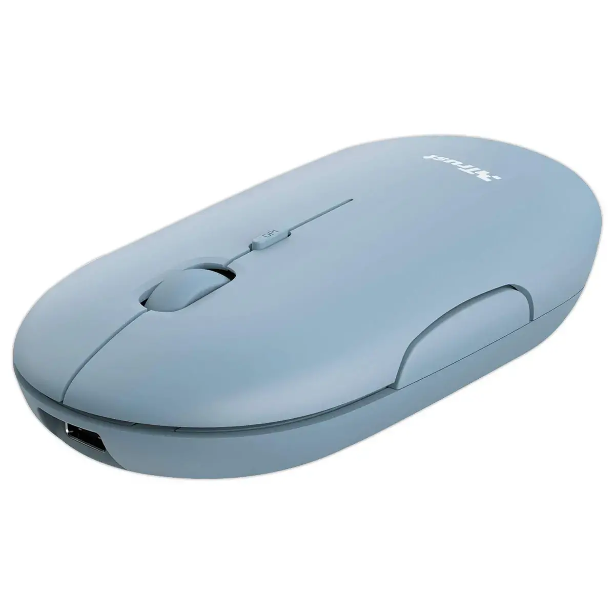 Ultradunne oplaadbare draadloze PUCK-muis, blauw 