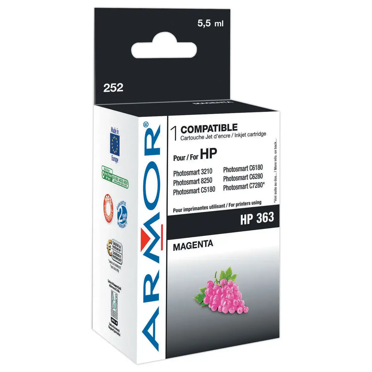 Inktcartridge OWA compatibel met HP 363 magenta 