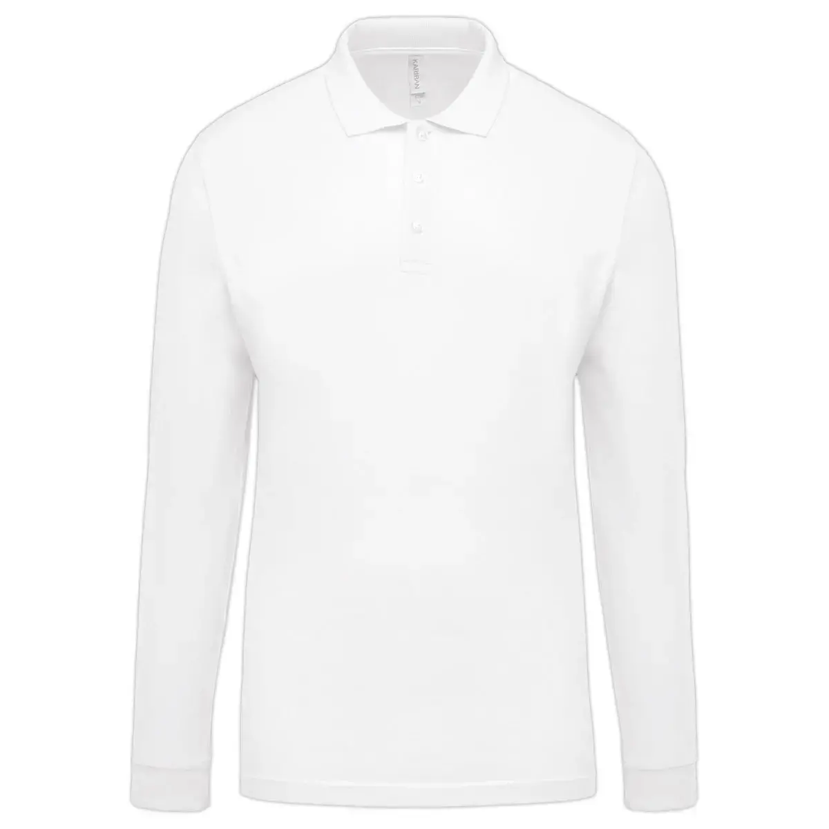 Herenpolo - Lange mouwen - Maat S - Wit