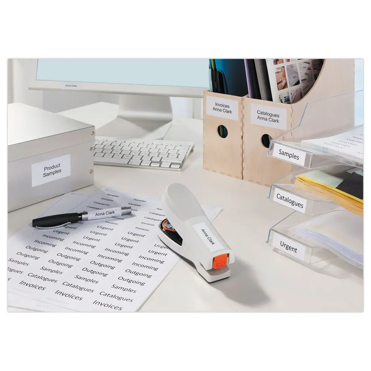 100 Vellen van 24 witte multifunctionele etiketten -70x35mm - AVERY