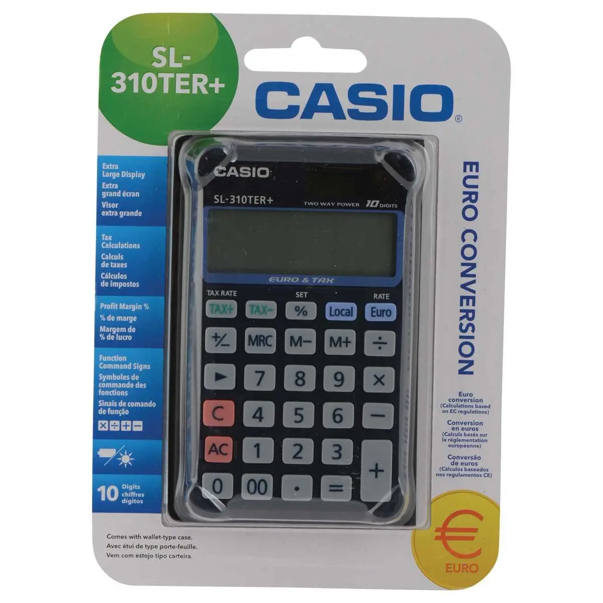 Zakrekenmachine SL 310TER+ op zonne-energie 10 cijfers - CASIO
