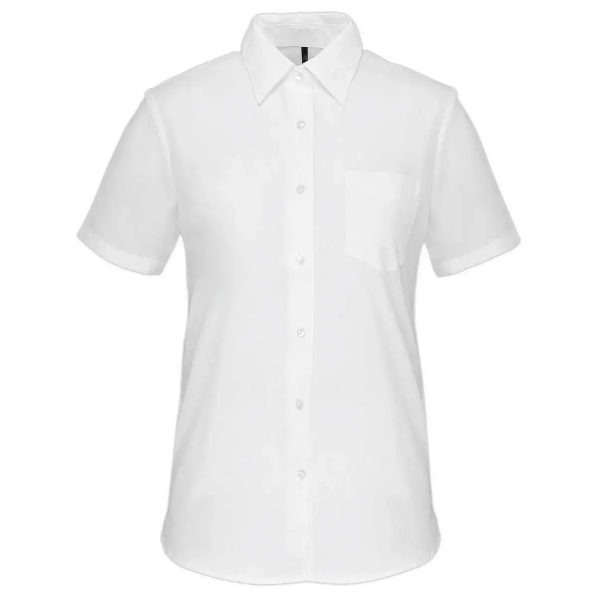 Dames popeline polycotton hemd - Korte mouwen - Maat S - Wit 
