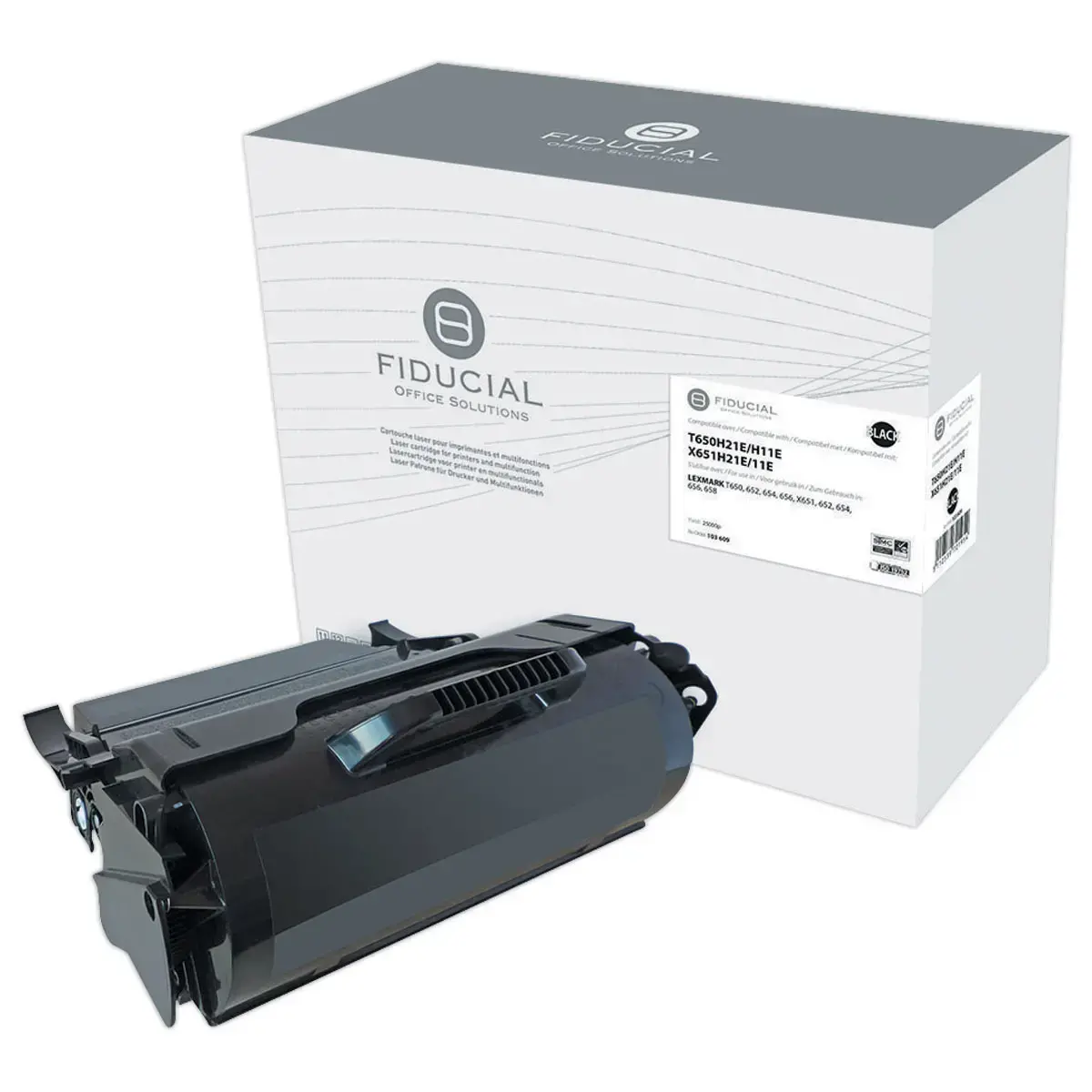 Lasercartridge LEXMARK T650H21E Zwart HC compatibel FIDUCIAL