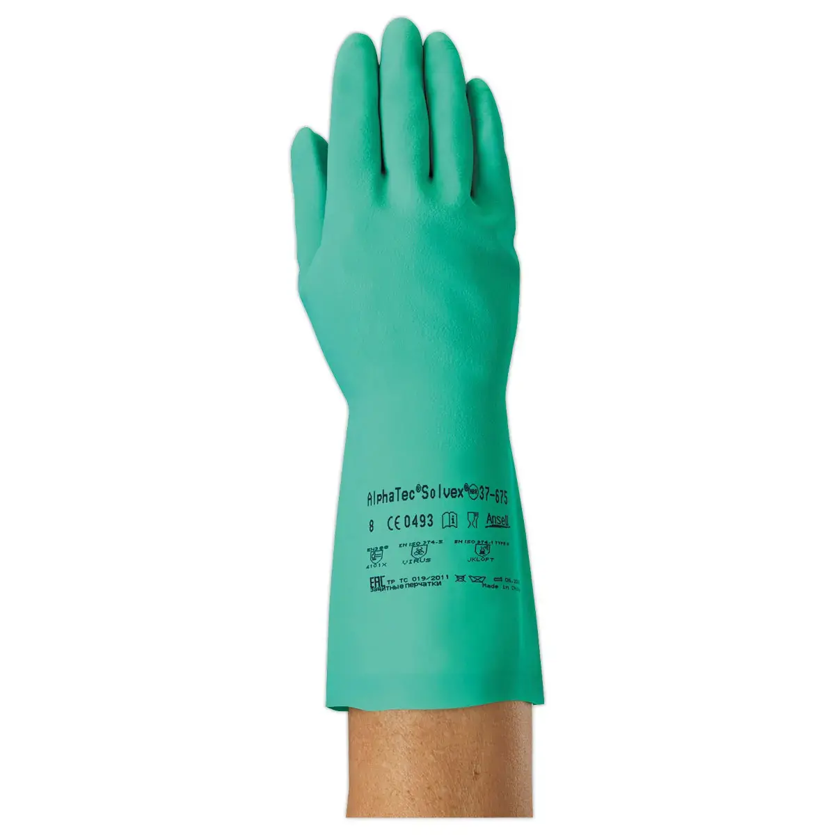 12 Dunne en veelzijdige groene handschoenen, chemisch bestendig, maat 6