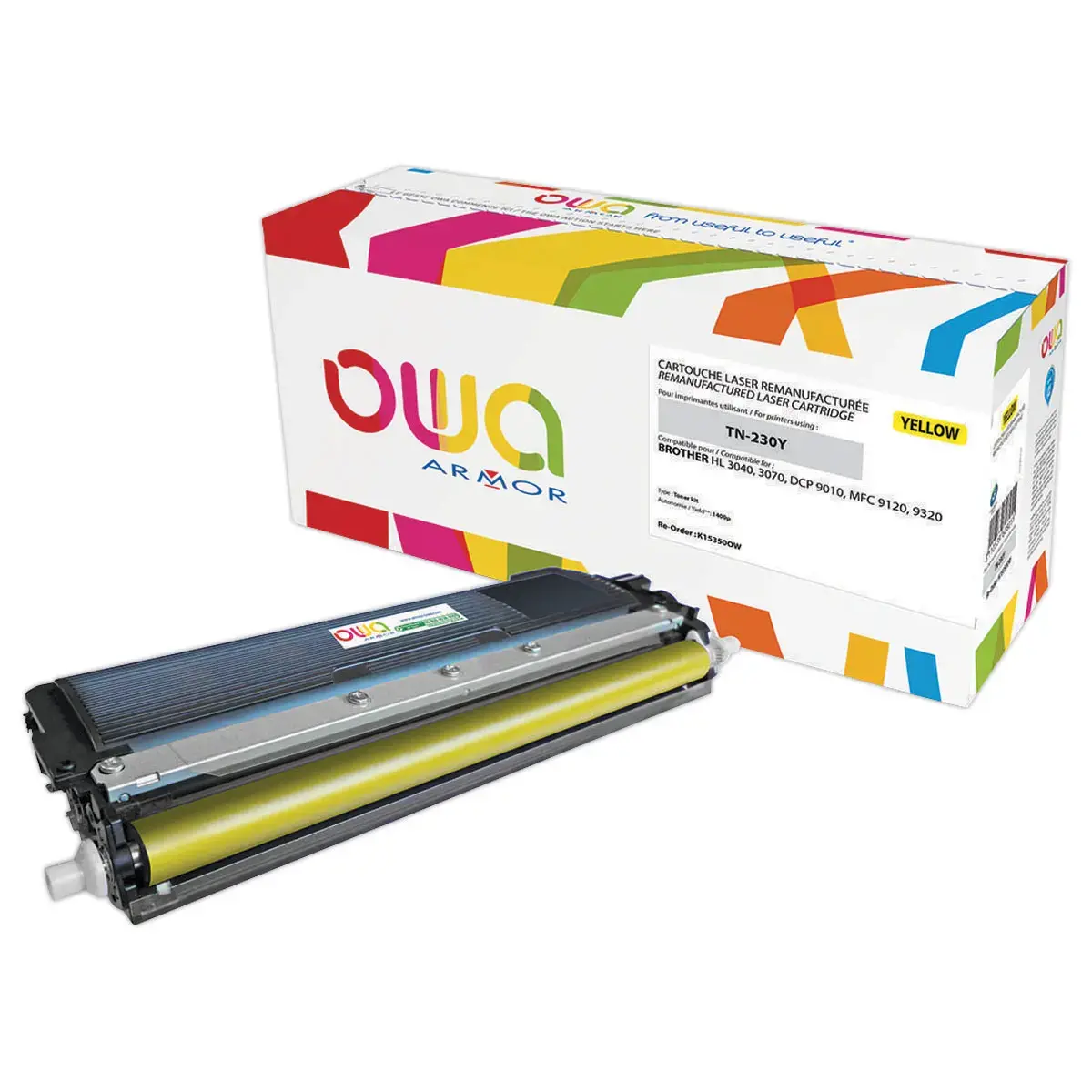 Lasercartridge BROTHER TN230Y Geel compatibele ARMOR