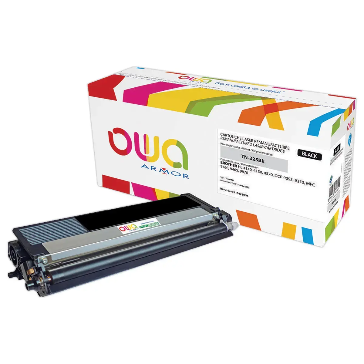 Lasercartridge BROTHER TN325BK Zwart compatibele ARMOR