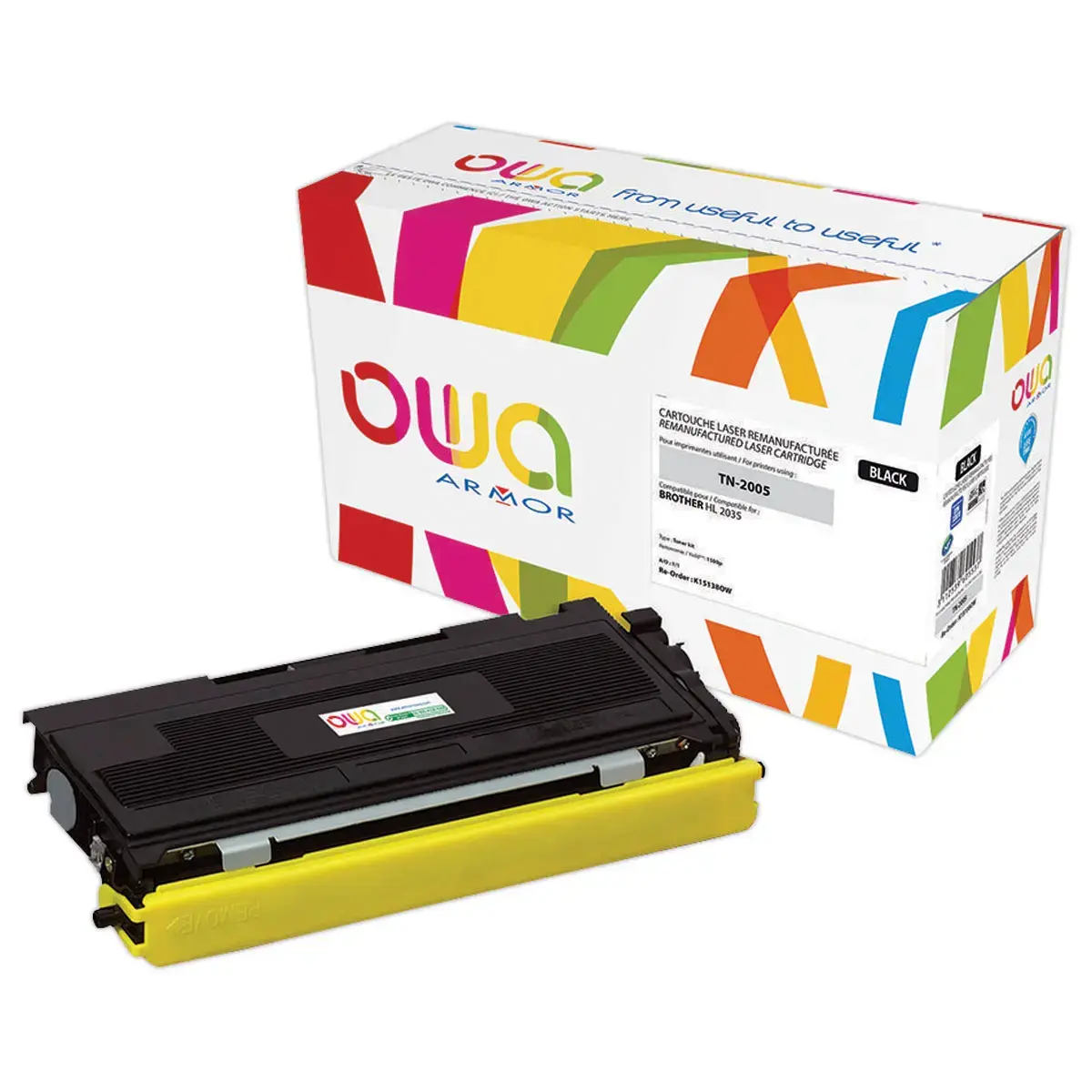Lasercartridge BROTHER TN2005 Zwart compatibele ARMOR