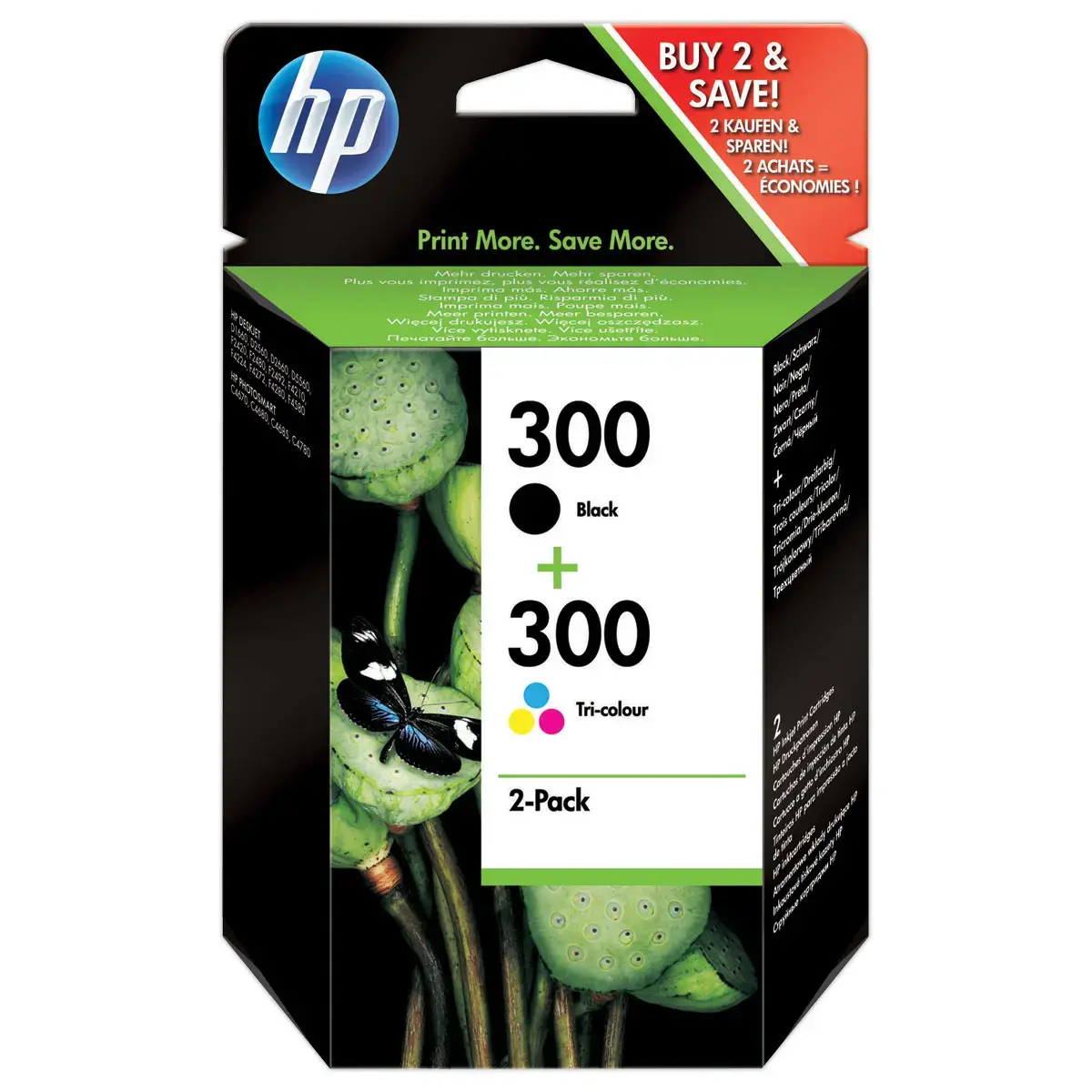 2 Inkjetcartridge HP 300 4 Kleuren CN637EE