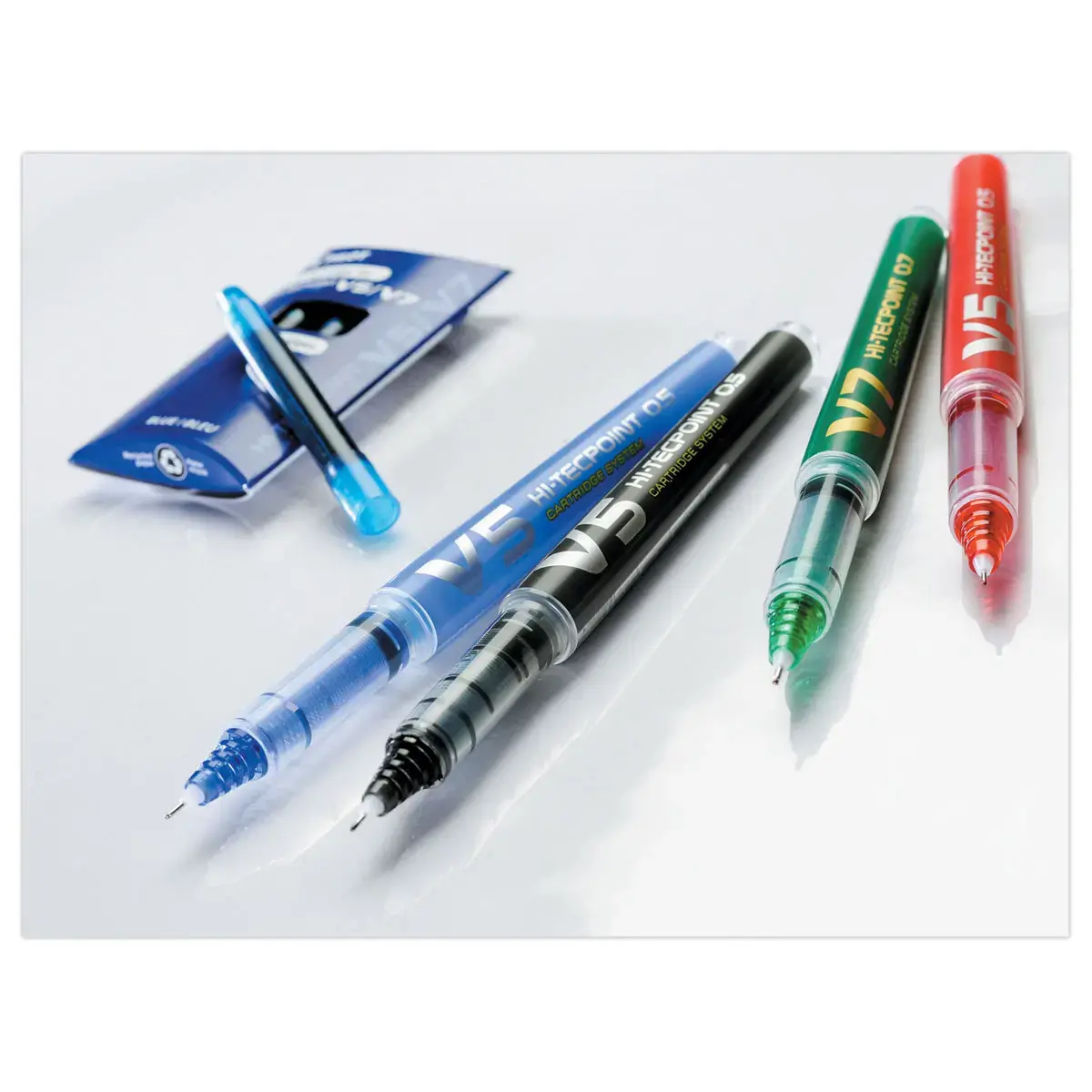 Rollerpen met herlaadbare, naaldpunt - Zwart - V5 PILOT