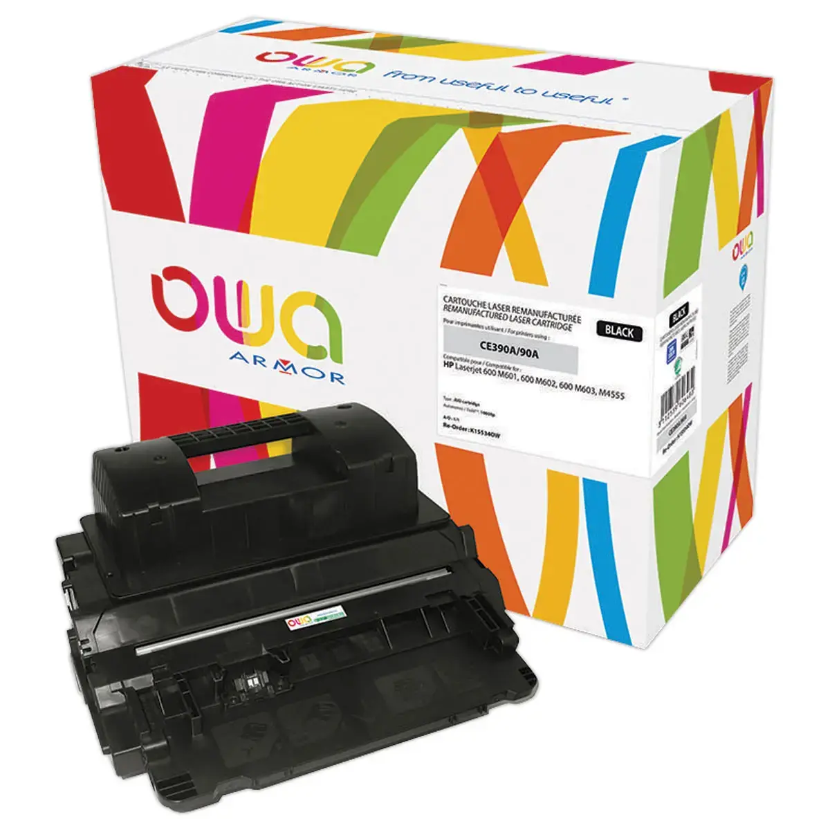 Lasercartridge HP 90A Zwart CE390A compatibel ARMOR