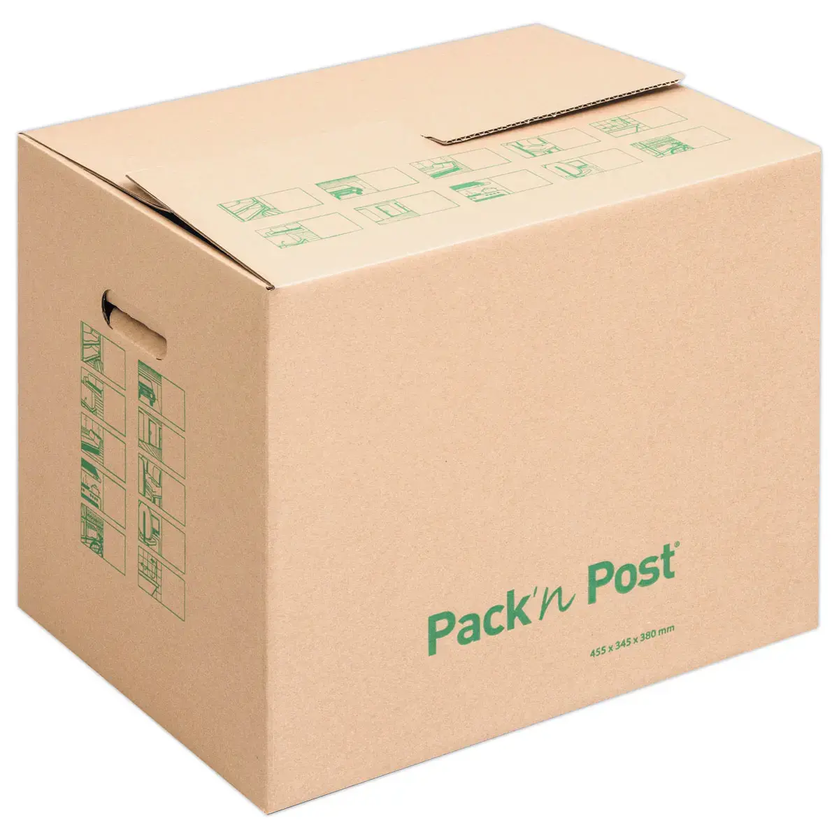 10 Verhuisdozen met handgrepen - Maat XS - 455 x 345 x 380 mm - GPV PACK'N'POST