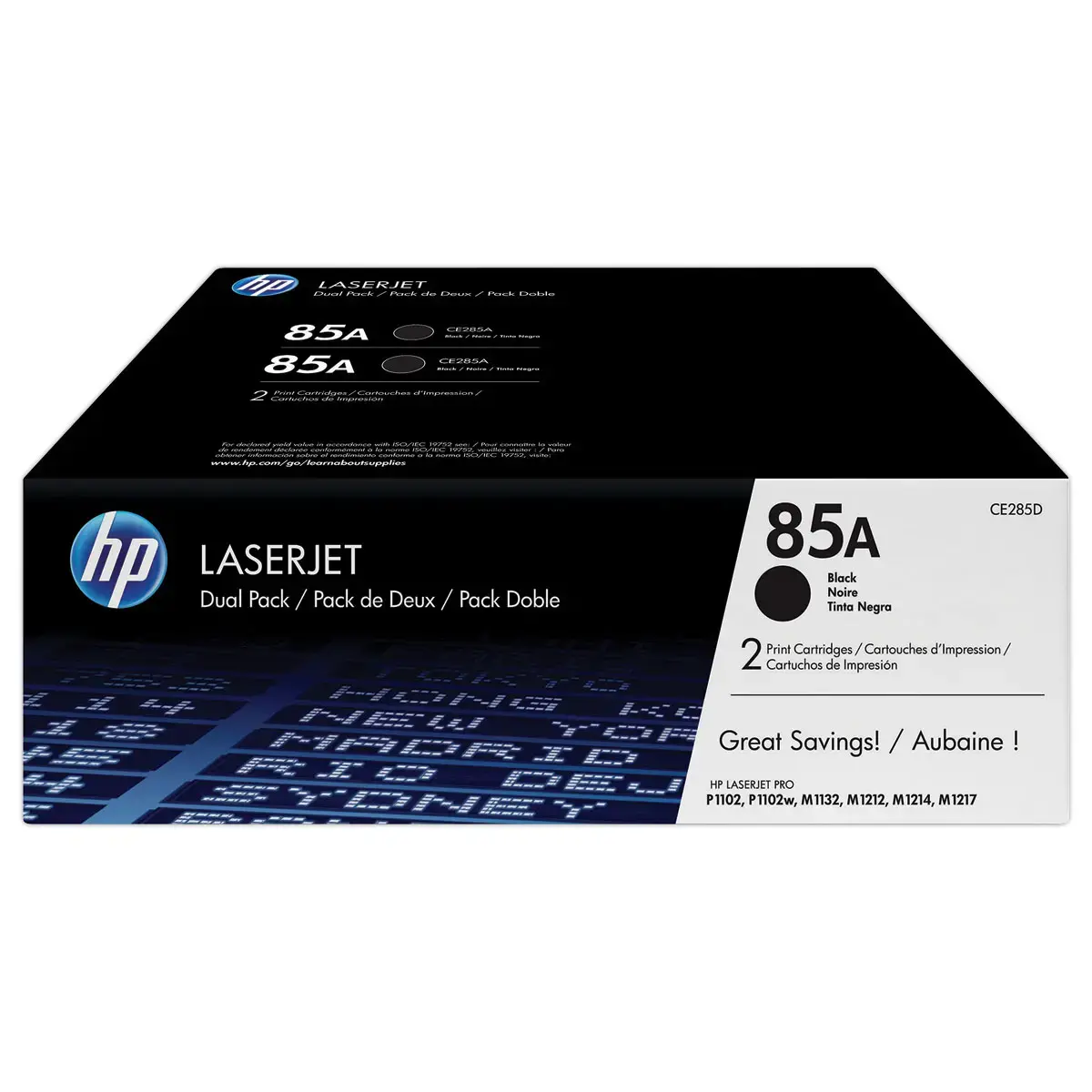 2 Cartridges HP 85A CE285AD - Zwart