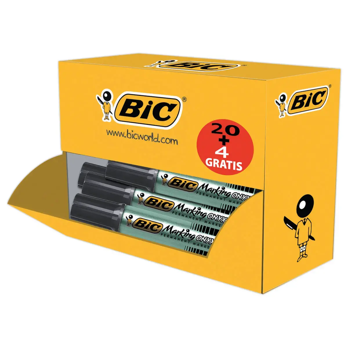 24 Permanente markeerstiften Marking Onyx 1481 - Noir - BIC