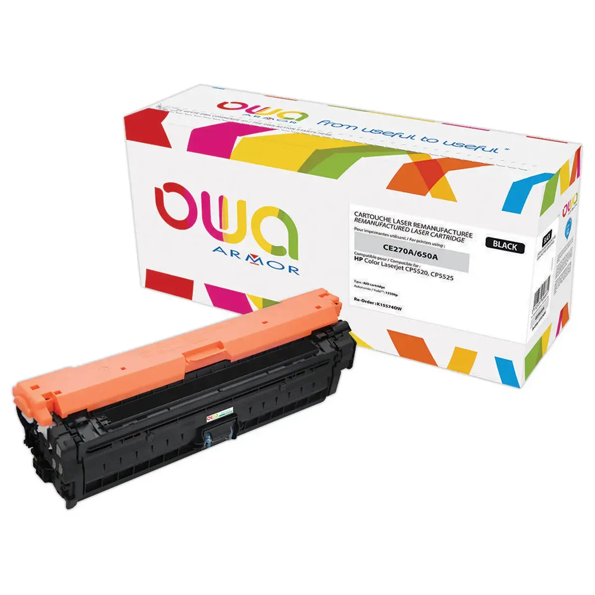 Lasercartridge HP Zwart CE270A compatibel ARMOR