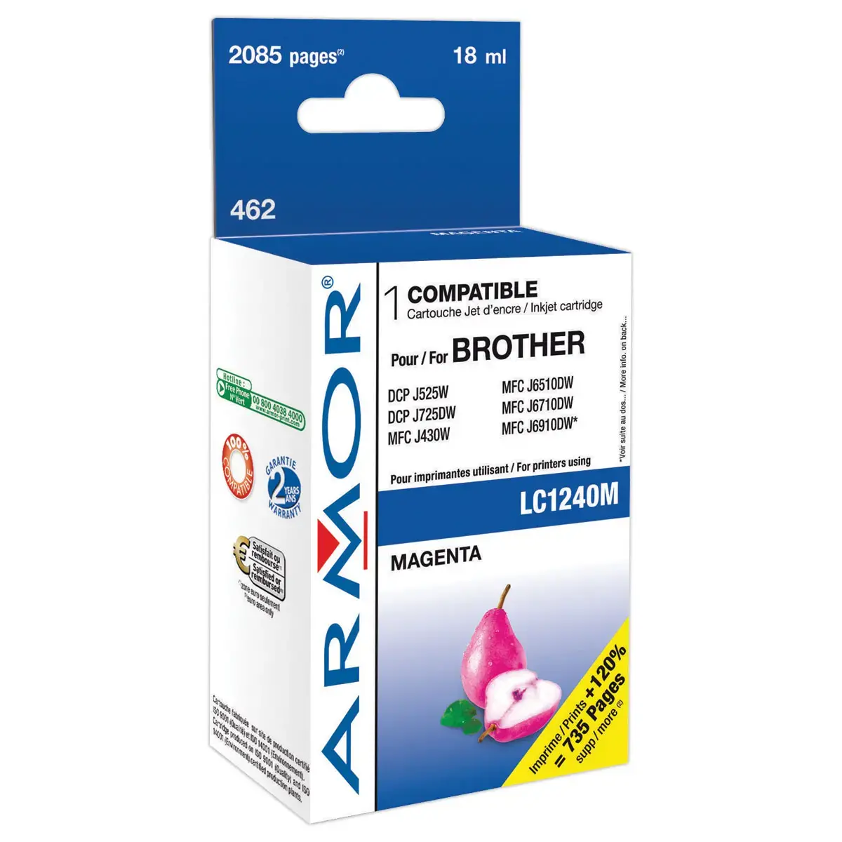 Lasercartridges ARMOR equiv. BROTHER LC1240 1280 Magenta