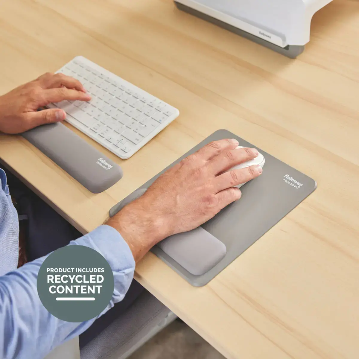 Muismat met polssteun Breyta - Grijs - FELLOWES