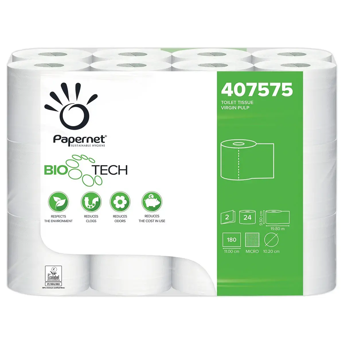 96 Toiletpapier rollen Bio Tech - 2 lagen