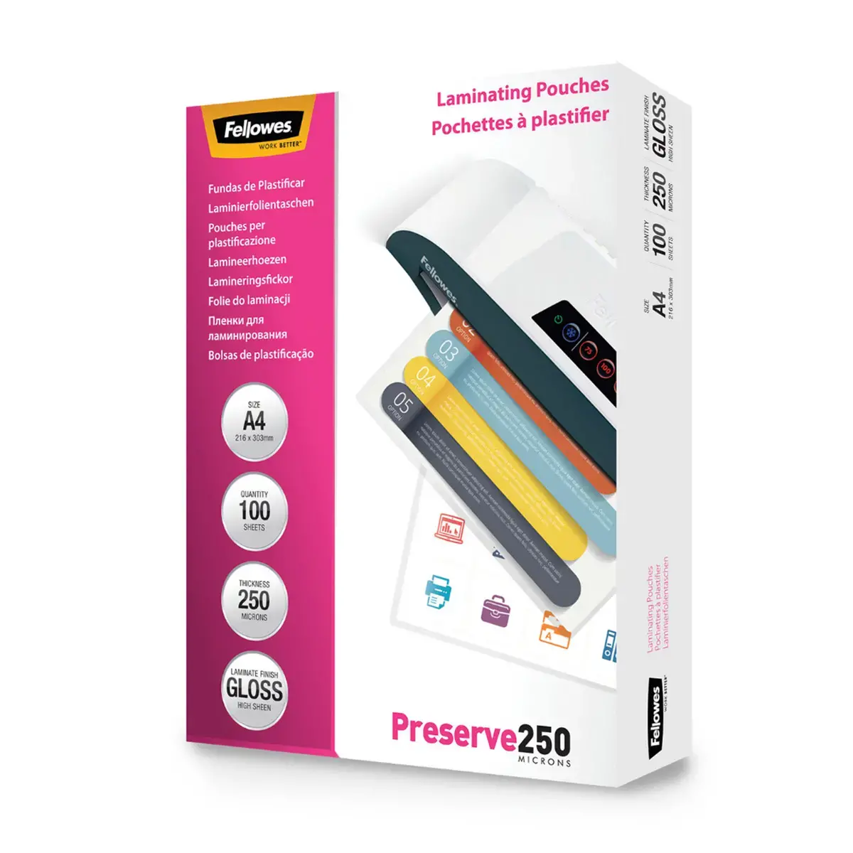 100 Warme lamineerhoezen A4 - 2 x 250 micron - FELLOWES