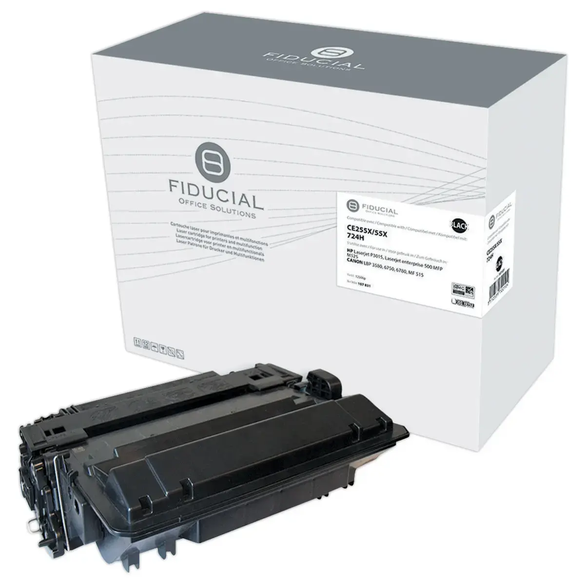 Cartridge FIDUCIAL equiv. HP CE255X Zwart 