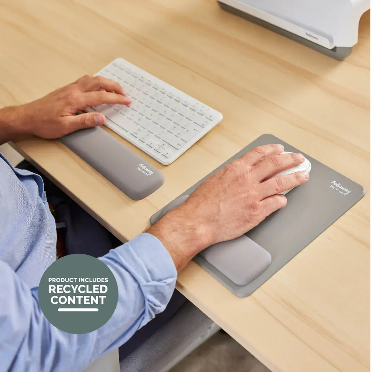 Compact toetsenbord polssteun Breyta - Grijs - FELLOWES