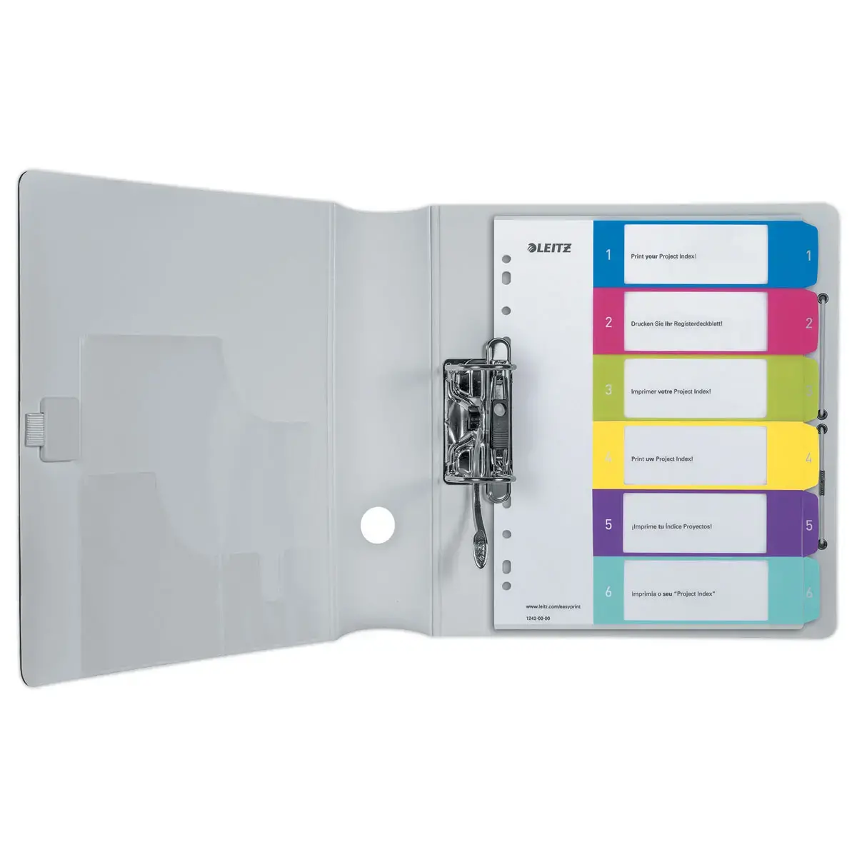 Genummerde plastic A4 tabbladen LEITZ Wow - 6 tabs 