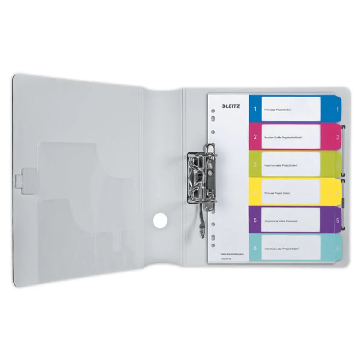 Genummerde plastic A4 tabbladen LEITZ Wow - 6 tabs 