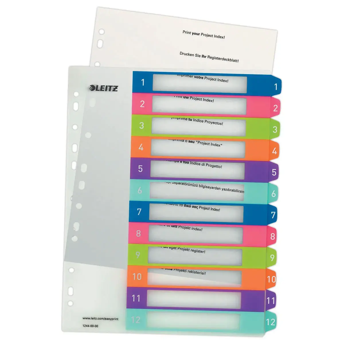 Set WOW digitale tabbladen - A4 Maxi - 12 tabbladen - LEITZ 