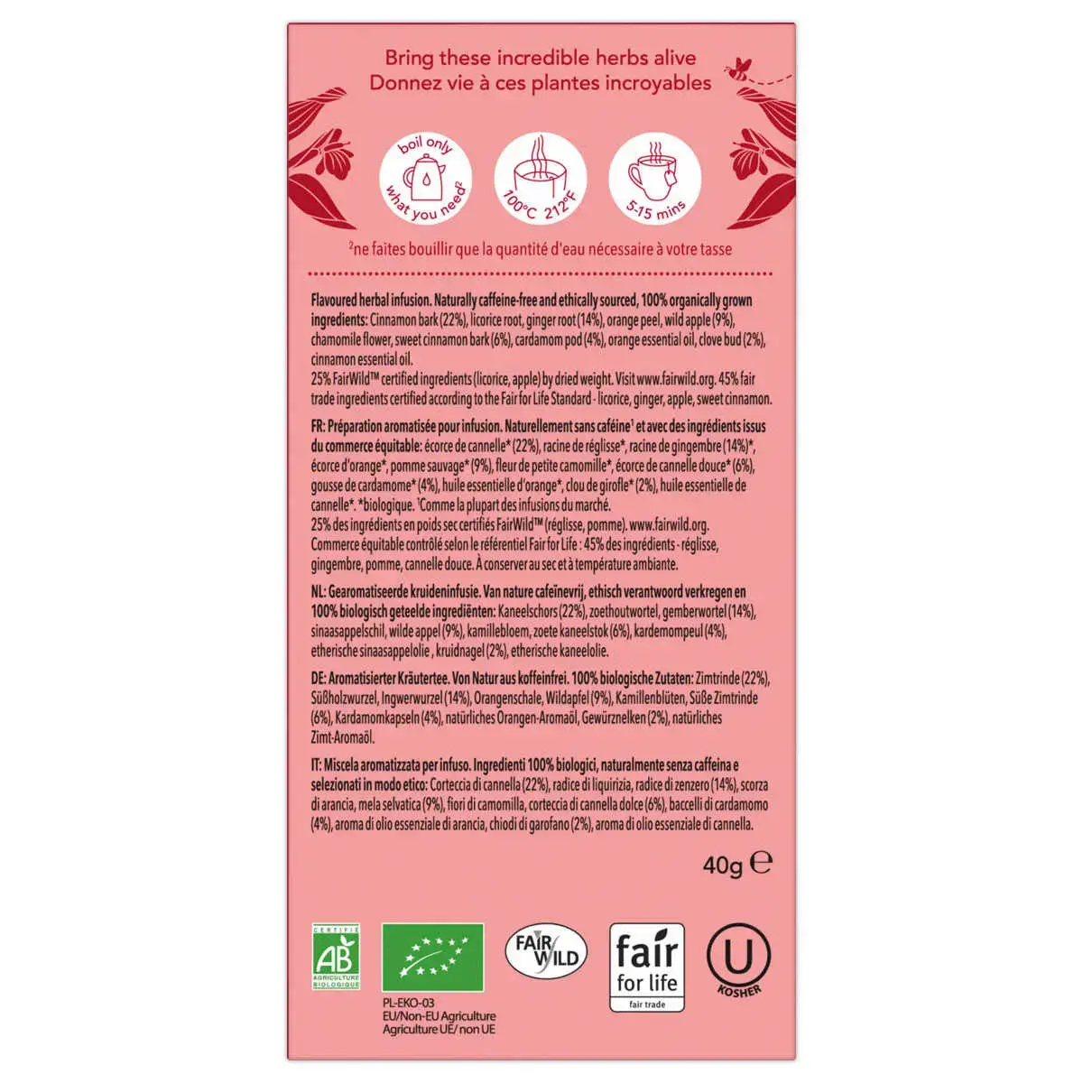 20 Infusies - Wilde Appel, Kaneel, Gember - PUKKA 