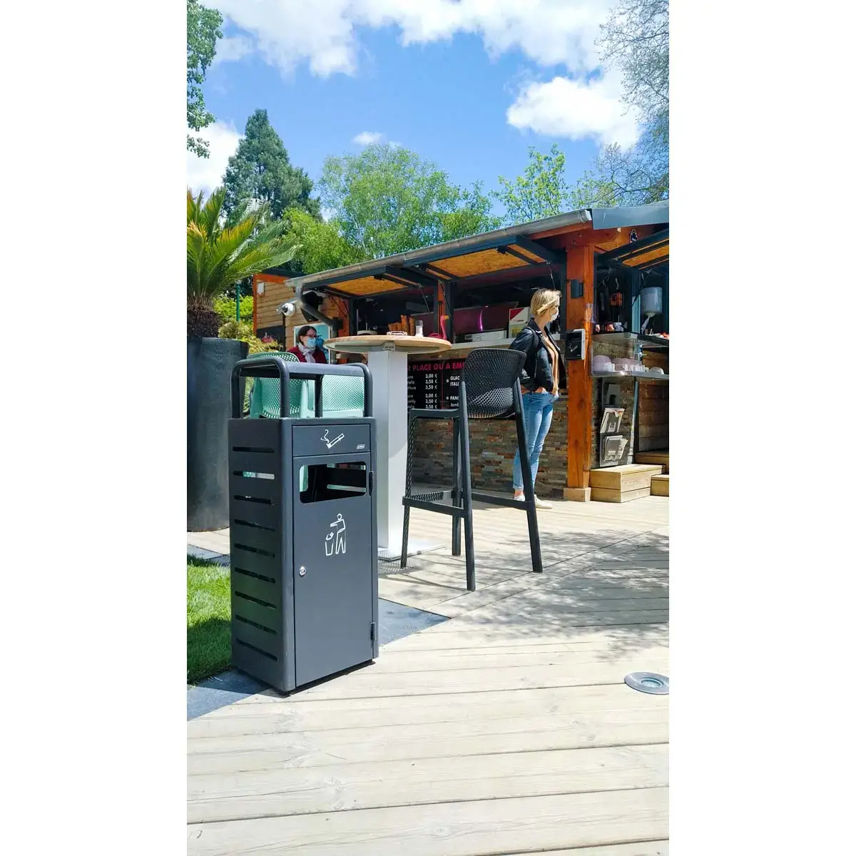 Container met asbak - Antraciet - PROBBAX
