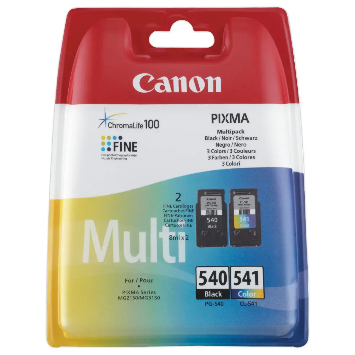 2 Lasercartridge CANON PG540/CL 541 zwart en 3 kleuren