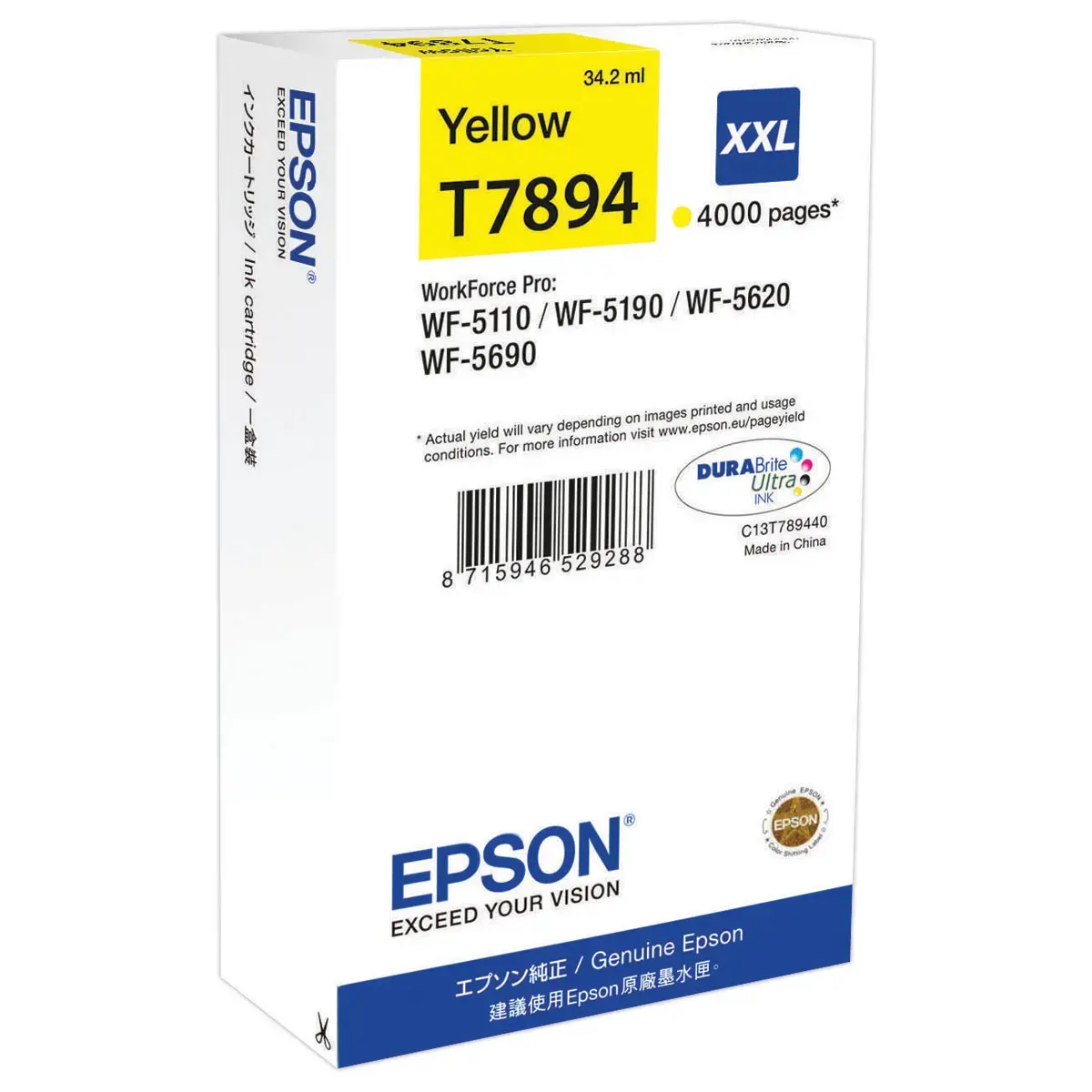 Inktcartridge EPSON C13T789340 geel
