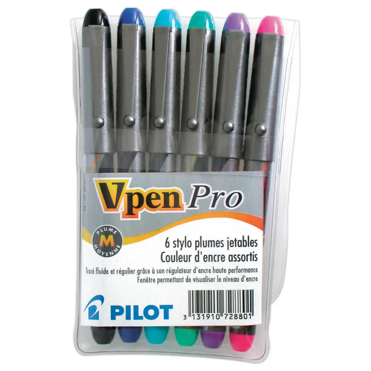 6  Wegwerpvulpennen PILOT V-Pen - in etui 