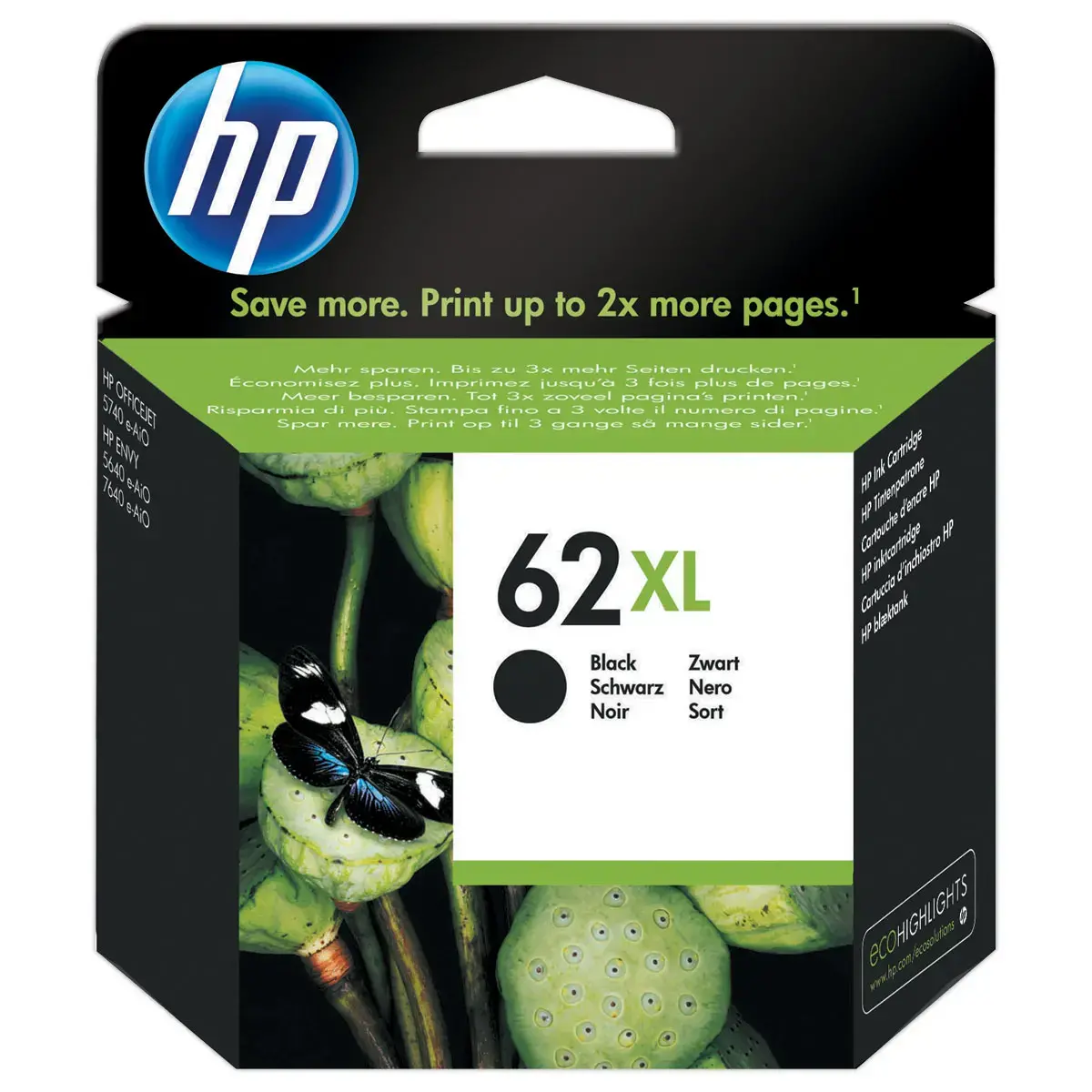 Inkjetcartridge HP 62XL Zwart HC C2P05AE
