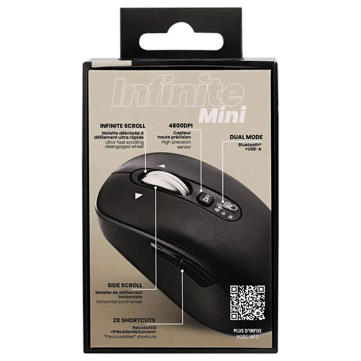 Souris Infinite mini - Oplaadbaar - Zwart - T'NB