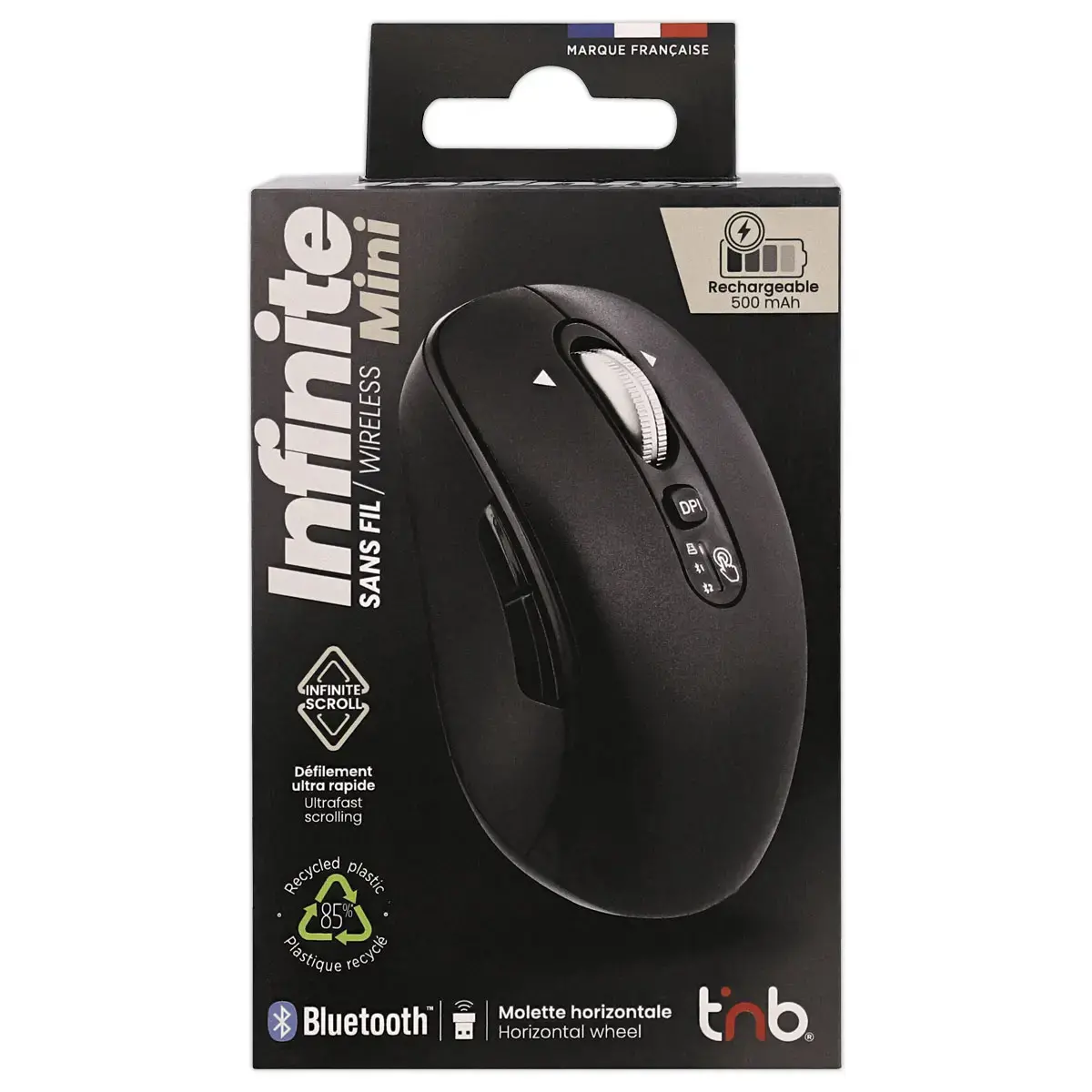 Souris Infinite mini - Oplaadbaar - Zwart - T'NB
