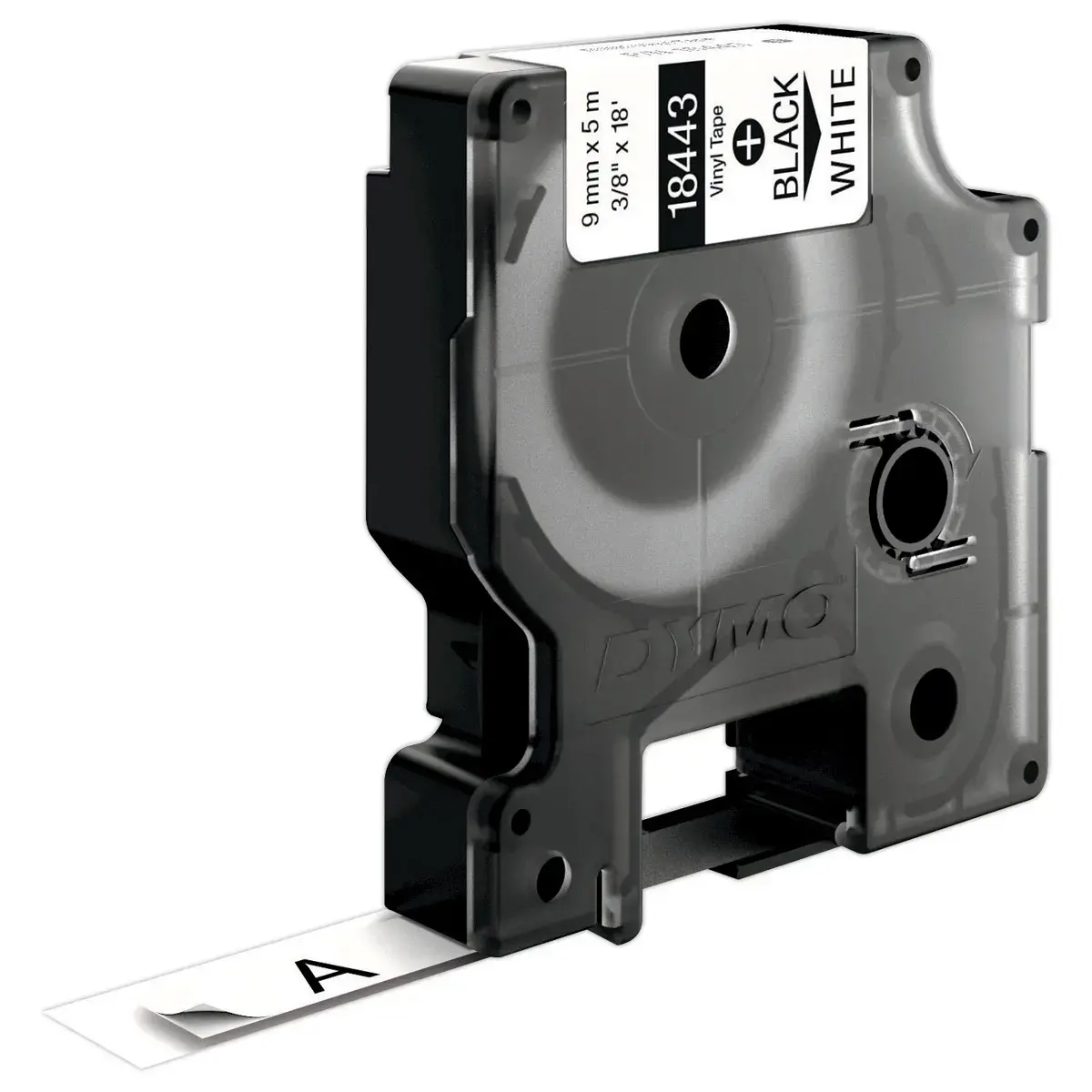 Vinyl tape RHINO IND 9mm zwart op wit