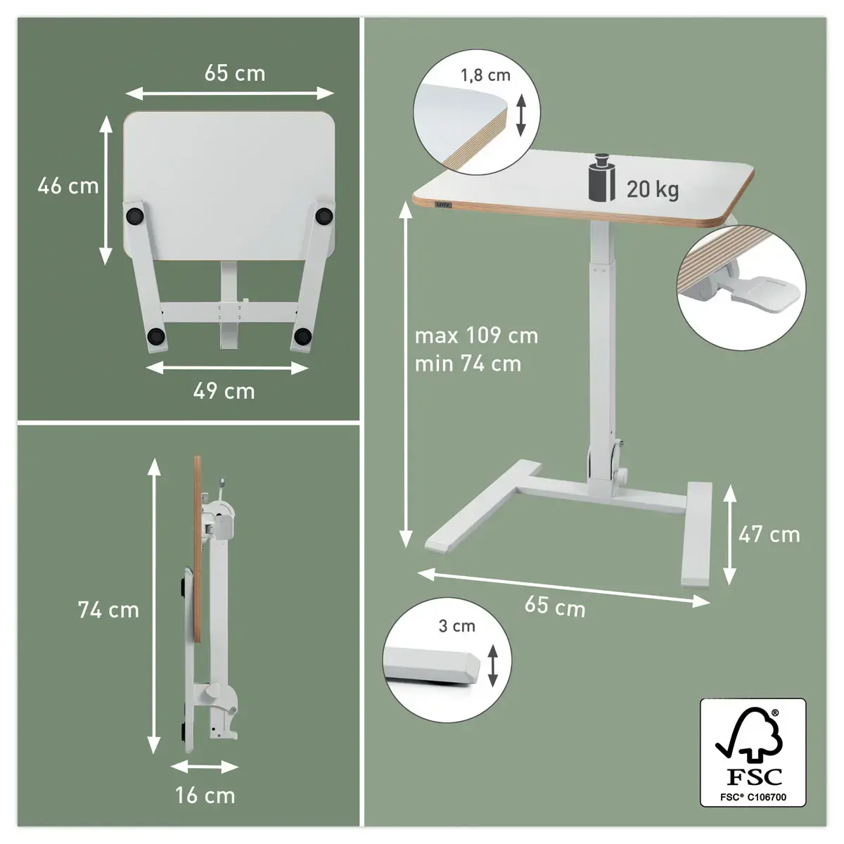 Ergo zit-sta bureau - Opvouwbaar - LEITZ